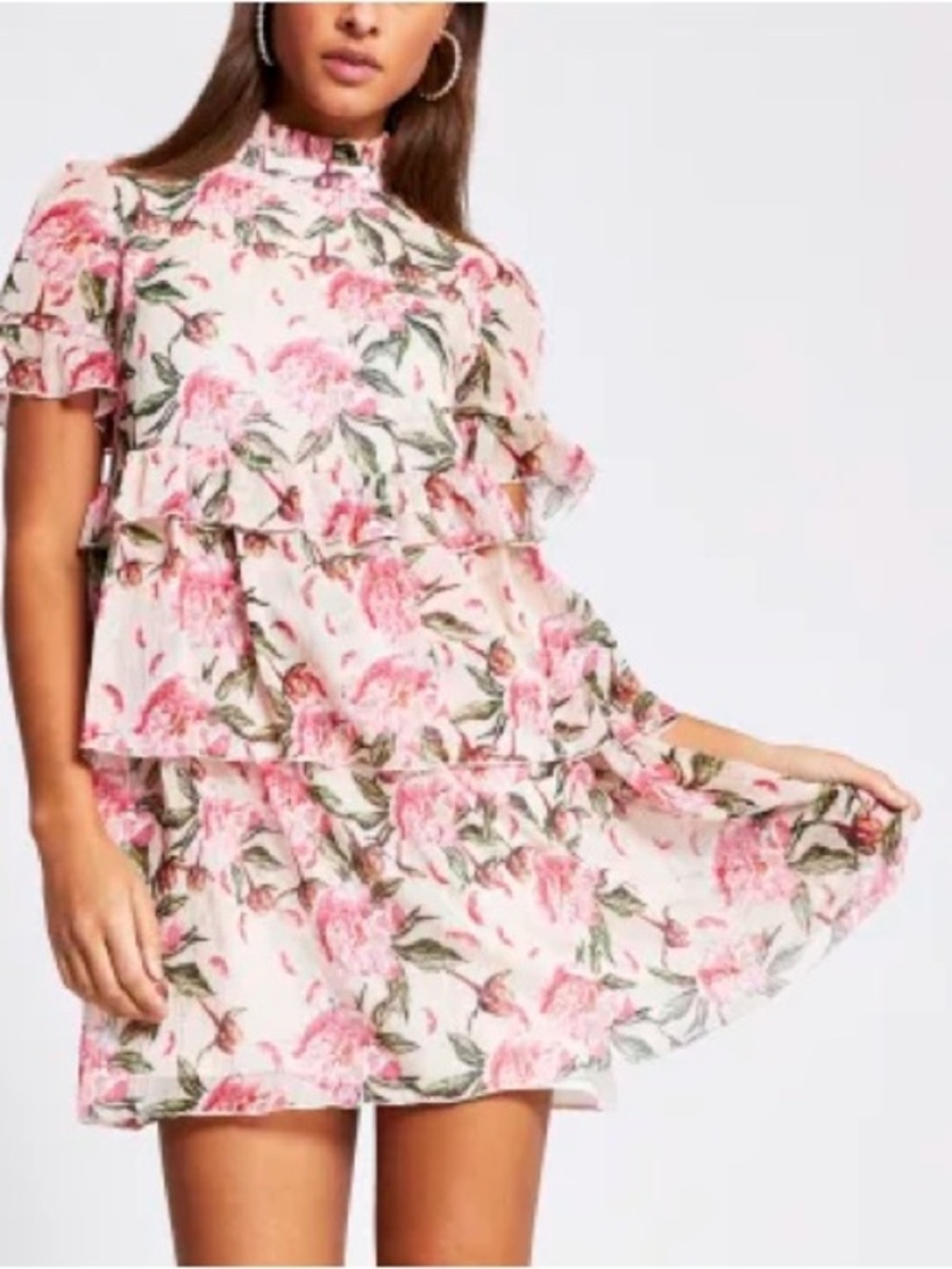 River Island Floral Mini Dress Size 8